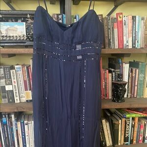 Collection sequin spaghetti-strap dress in crinkle chiffon